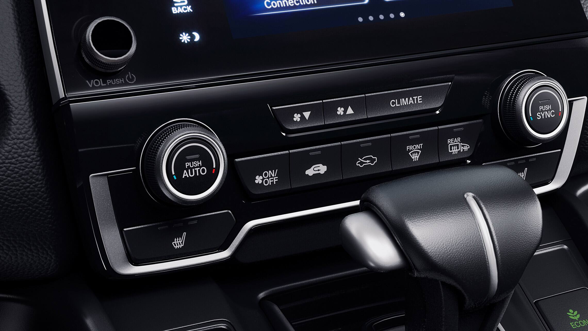 2019 Honda CR-V interior with dual-zone automatic climate control.