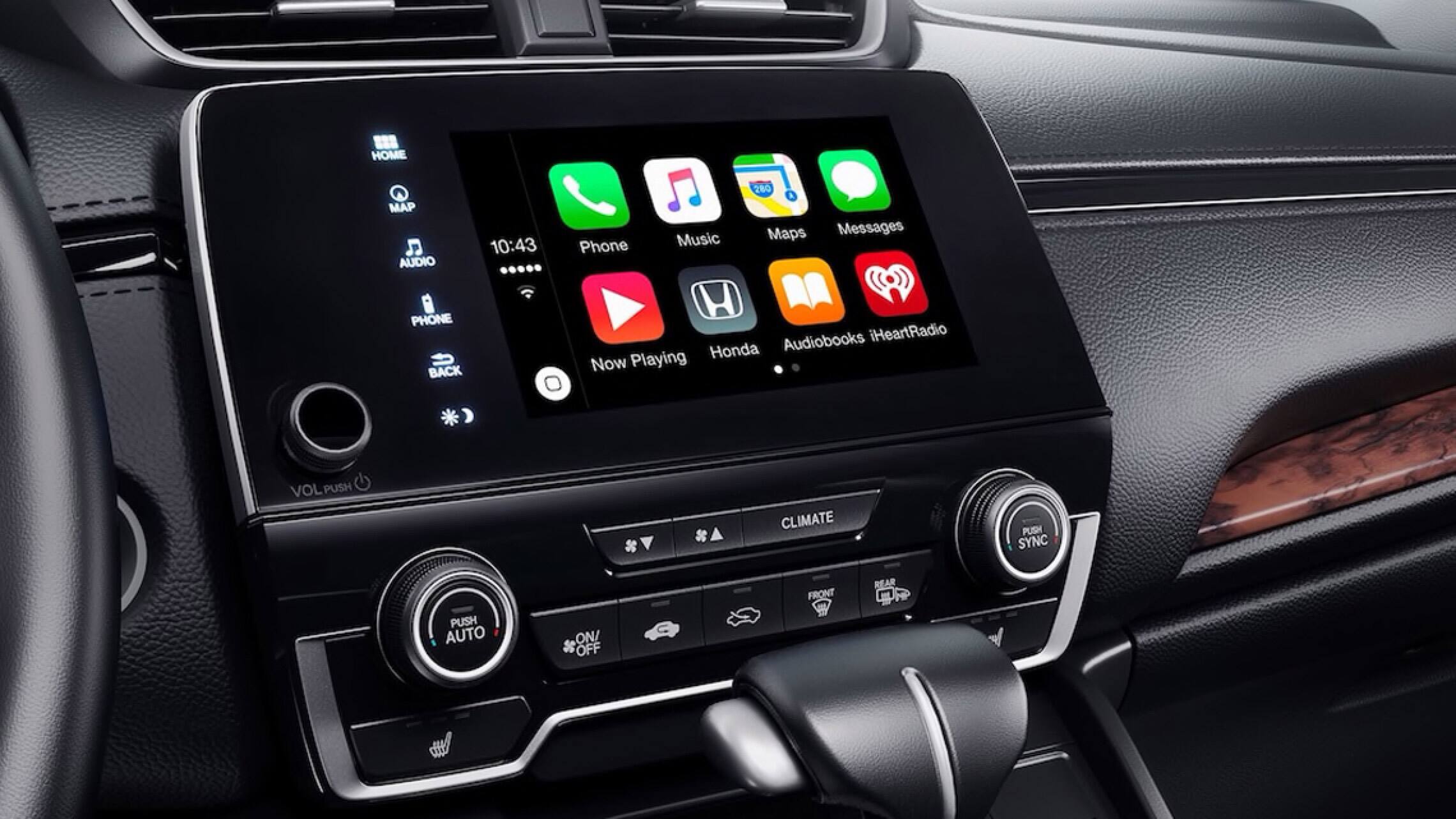 Display Audio touch-screen with Apple CarPlay® integration menu in the 2019 Honda CR-V.